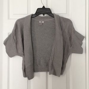 Silver Short-Sleeved Worthington Cardigan